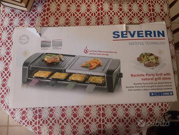 Raclette Party Grill SEVERIN 1400W mai usato 