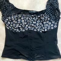 Top estivo Anna Rachele in pizzo e fantasia florea