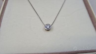 Punto Luce 0,25 Ct Catena in Oro 18 kt