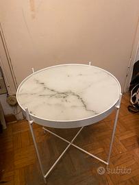 Tavolino rotondo effetto marmo