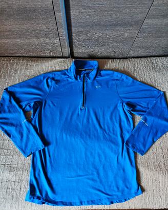 Felpa Nike da running con zip ¼ blu