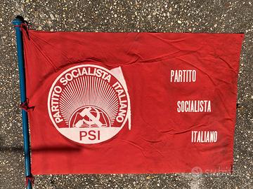 BANDIERA DEL PARTITO SOCIALISTA ITALIANO ORIGINALE Collezionismo In