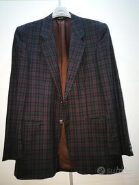 Giacca da uomo estiva a quadri fondo marrone