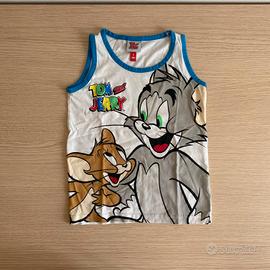 Canottiera bambino bianc  Tom and Jerry  