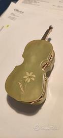 Portagioie Vintage a Forma di Violino in Alabastro