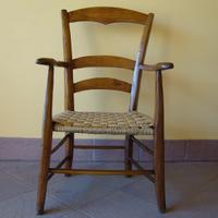 Poltrona in legno e paglia