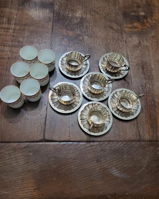 Servizio Caffè 6 Persone in Argento 800 e Porcella