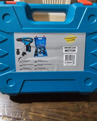 trapano e avvitatore brushless con 2 batterie