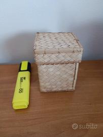 Scatolina impagliata portagioie o oggetti piccoli