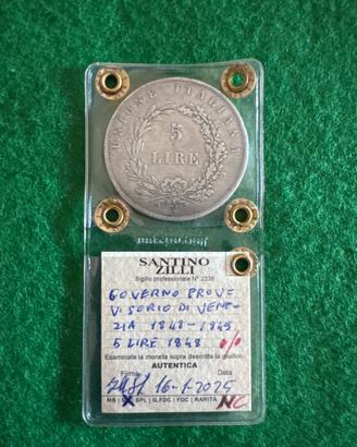 5 Lire Governo Provvisorio di Venezia 1848