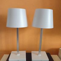 Coppia lampade LED ricaricabili bianche