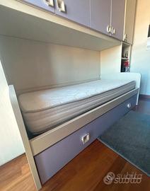 Letto a Ponte salvaspazio con 2o letto estraibile