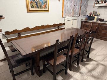 Set da pranzo artigianale in legno PuroNoce