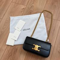 Celine triomphe plain in pelle color nero
