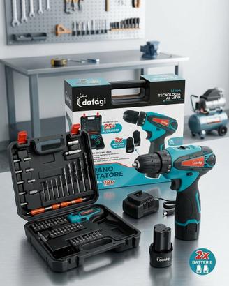 set  trapano avvitatore doppia batteria