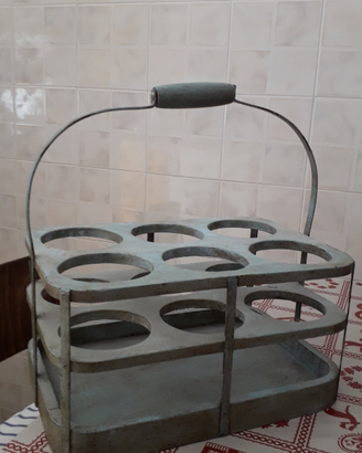 Portabottiglie arredo Industrial legno e metallo