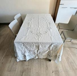 Tovaglia. Servizio Tavola 12 Lino Antico Corredo S