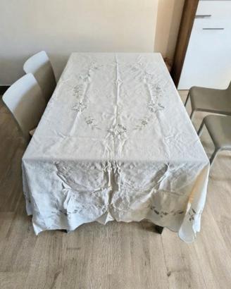 Tovaglia. Servizio Tavola 12 Lino Antico Corredo S