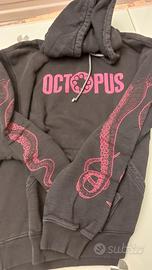 felpa octopus nera e rossa, 