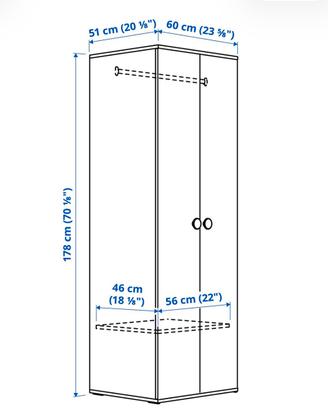 Armadio IKEA – come nuovo - 60x51x178 cm