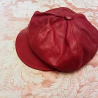 Cappello Amati rosso vera pelle taglia 55 basco