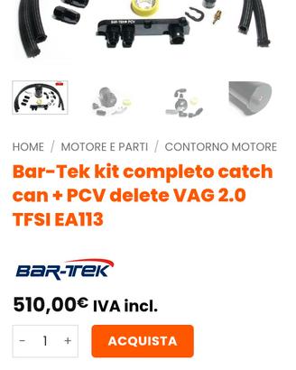 Audi TT 2.0 TFSI MK2 8J Recupero vapori olio