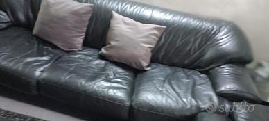 Diivani tre posti con letto + due posti vera pelle