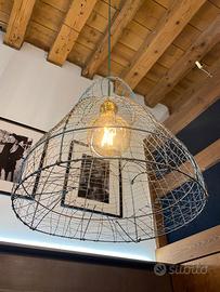Lampadario artigianale in fil di ferro