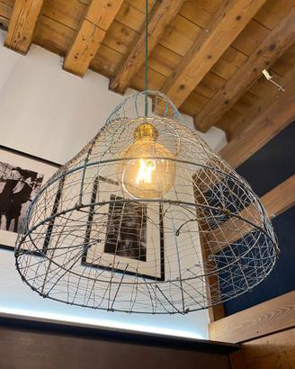 Lampadario artigianale in fil di ferro