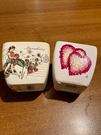 2 portavaso ceramica con disegni