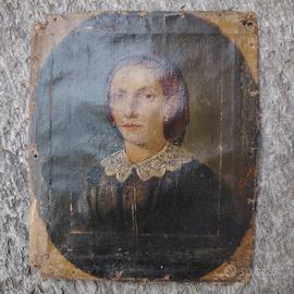 ritratto femminile a olio su tela di Luigi Sorio