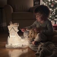 Lampada decorativa a forma di stivale innevato