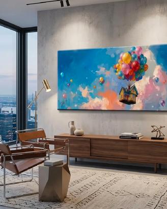 Quadro dipinto a mano Palloncini Casa UP