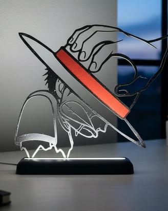 Lampada LED Silhouette Luffy One Piece