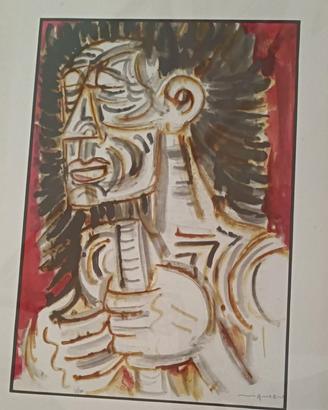 Litografia a colori di Giuseppe Migneco (anni '60)