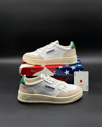 Autry Sneakers medalist low bianche e verdi: 37