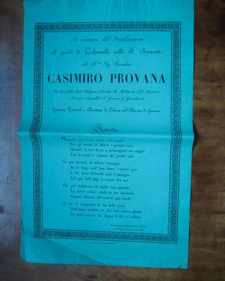 Genova manifesto Casimiro Provana Regno Sardegna