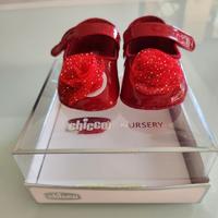 Scarpe neonatata rosse vernice Chicco