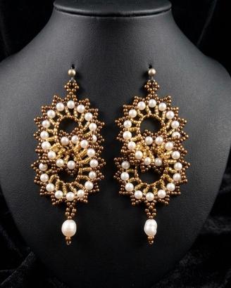 Orecchini vintage artigianali perle di fiume vere