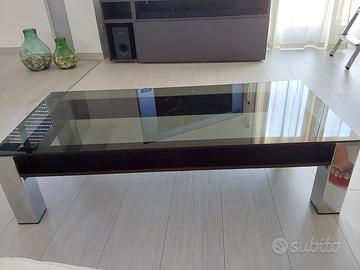 Tavolinetto Elegante in Vetro e Legno