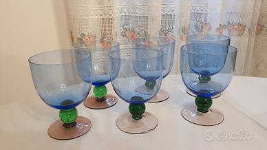 lotto bicchieri vetro vintage
