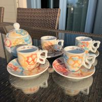 Set 4 tazzine caffè e zuccheriera Thun Romance