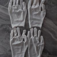 4 guanti leggeri in tessuto bianco