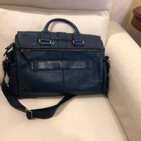 Borsa da lavoro Piquadro in pelle colore Bluette