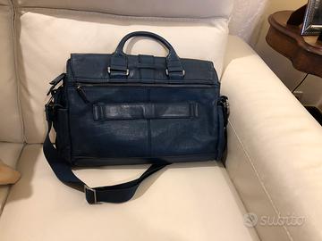 Borsa da lavoro Piquadro in pelle colore Bluette