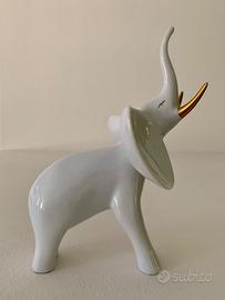 Hollóháza Hungary-Elefante Porcellan Bianc 1960-70