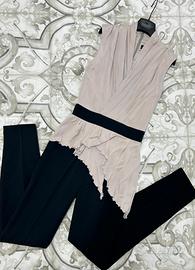 Tuta Intera Elisabetta Franchi Nero e Rosa Cipria