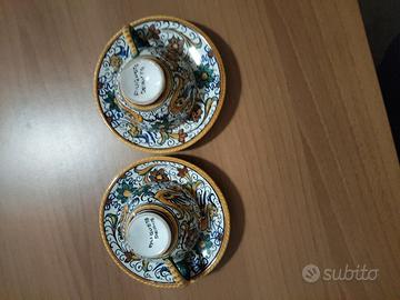 tazzine da caffè in maiolica di Deruta 