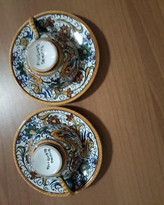 tazzine da caffè in maiolica di Deruta 