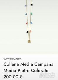 Collana Dorata pietre colorate LEBOLE